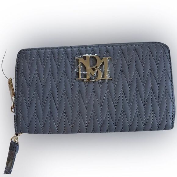 NWT Badgley Mischka Cell Phone Wallet Clutch Wristlet - Grey - Picture 1 of 5